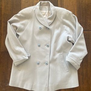 Vintage 60’s MCM double breasted 100% wool light gray swing coat